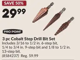 Princess Auto 3 pc Cobalt Step Drill Bit Set offer
