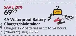 Princess Auto 4A Waterproof Battery Charger/Maintainer offer