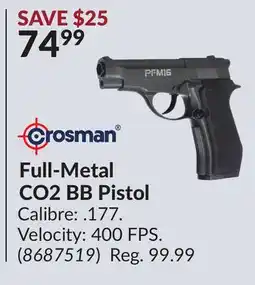 Princess Auto Full-Metal CO2 BB Pistol offer