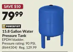 Princess Auto 15.8 Gallon Water Pressure Tank offer