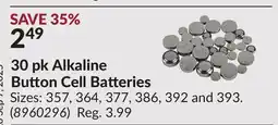 Princess Auto 30 pk Alkaline Button Cell Batteries offer