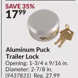 Princess Auto Aluminum Puck Trailer Lock offer