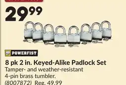 Princess Auto 8 pk 2 in. Keyed-Alike Padlock Set offer