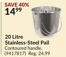 Princess Auto 20 Litre Stainless-Steel Pail offer