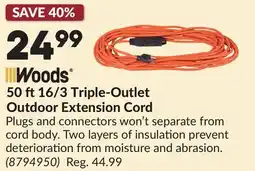 Princess Auto 50 ft16/3 Triple-Outlet Outdoor Extension Cord offer