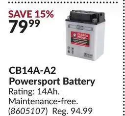 Princess Auto CB14A-A2 Powersport Battery offer