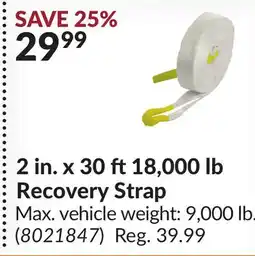 Princess Auto 2 in. x 30 ft18,000 lb Recovery Strap offer