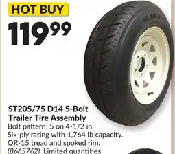 Princess Auto ST205/75 D14 5-Bolt Trailer Tire Assembly offer