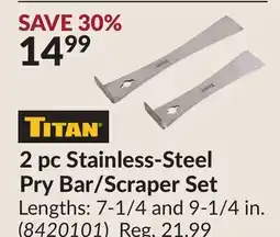 Princess Auto 2 pc Stainless-Steel Pry Bar/Scraper Set offer