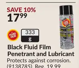 Princess Auto Black Fluid Film Penetrant and Lubricant offer