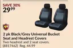 Princess Auto 2 pk Black/Grey Universal Bucket Seat and Headrest Covers offer