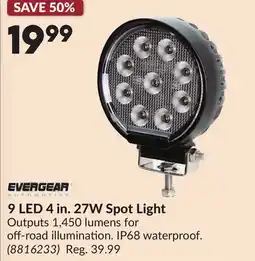Princess Auto 9 LED 4 in. 27W Spot Light offer