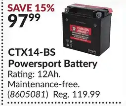 Princess Auto CTX14-BS Powersport Battery offer