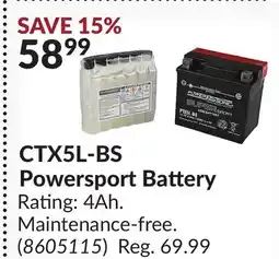 Princess Auto CTX5L-BS Powersport Battery offer