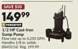 Princess Auto 1/2 HP Cast-Iron Sump Pump offer