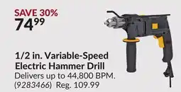 Princess Auto 1/2 in. Variable-Speed Electric Hammer Drill offer