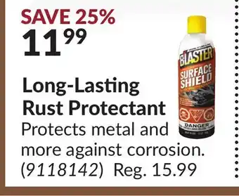 Princess Auto Long-Lasting Rust Protectant offer