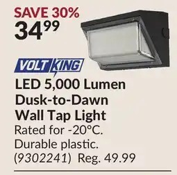 Princess Auto LED 5,000 Lumen Dusk-to-Dawn Wall Tap Light offer