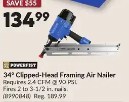 Princess Auto 34° Clipped-Head Framing Air Nailer offer