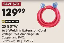 Princess Auto 25 ftSTW 6/3 Welding Extension Cord offer