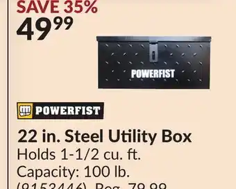 Princess Auto 22 in. Steel Utility Box offer
