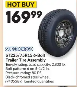Princess Auto ST225/75R15 6-Bolt Trailer Tire Assembly offer