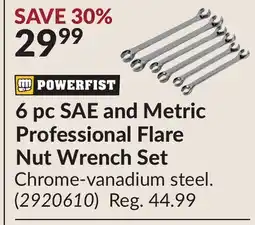 Princess Auto 6 pc SAE and Metric Professional Flare Nut Wrench Set offer