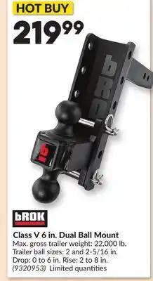 Princess Auto Class V 6 in. Dual Ball Mount offer