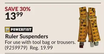 Princess Auto Ruler Suspenders offer