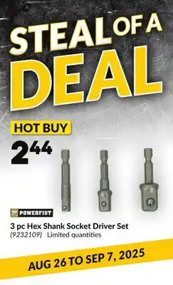 Princess Auto 3 pc Hex Shank Socket Driver Set offer