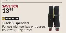 Princess Auto Black Suspenders offer