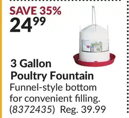 Princess Auto 3 Gallon Poultry Fountain offer