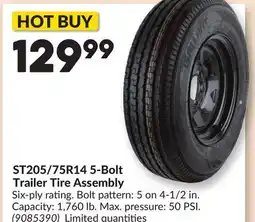 Princess Auto ST205/75R14 5-Bolt Trailer Tire Assembly offer