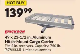 Princess Auto 49 x 23-1/2 in. Aluminum Hitch-Mount Cargo Carrier offer