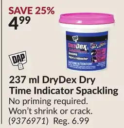 Princess Auto 237 ml DryDex Dry Time Indicator Spackling offer