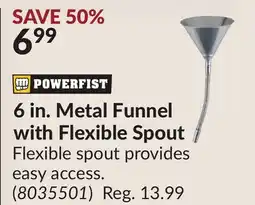 Princess Auto 6 in. Metal Funnel with Flexible Spout offer