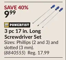 Princess Auto 3 pc 17 in. Long Screwdriver Set offer