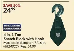 Princess Auto 4 in. 1 Ton Snatch Block with Hook offer