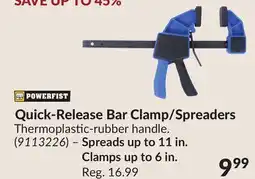 Princess Auto Quick-Release Bar Clamp/Spreaders offer