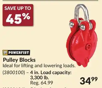 Princess Auto Pulley Blocks offer
