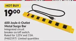 Princess Auto 600 Joule 6-Outlet Metal Surge Bar offer