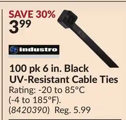 Princess Auto 100 pk 6 in. Black UV-Resistant Cable Ties offer