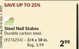 Princess Auto 3/4 x 18 in. Steel Nail Stakes offer