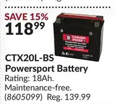 Princess Auto CTX20L-BS Powersport Battery offer