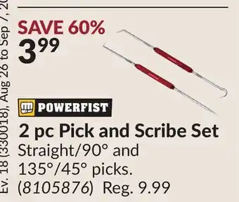 Princess Auto 2 pc Pick and Scribe Set offer