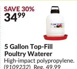 Princess Auto 5 Gallon Top-Fill Poultry Waterer offer
