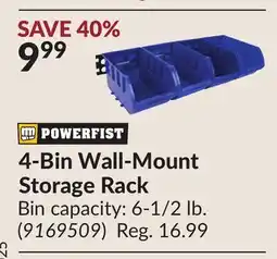 Princess Auto 4-Bin Wall-Mount Storage Rack offer