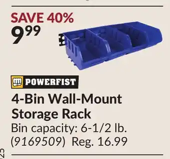 Princess Auto 4-Bin Wall-Mount Storage Rack offer
