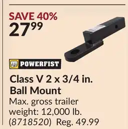 Princess Auto Class V 2 x 3/4 in. Ball Mount offer