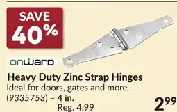 Princess Auto Heavy Duty Zinc Strap Hinges offer
